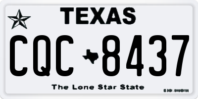 TX license plate CQC8437
