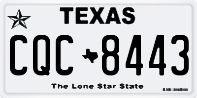 TX license plate CQC8443