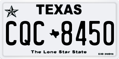 TX license plate CQC8450