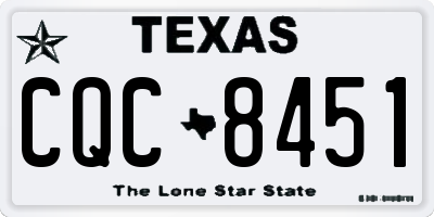 TX license plate CQC8451