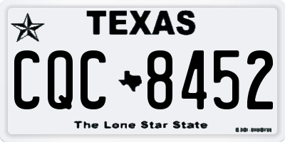 TX license plate CQC8452