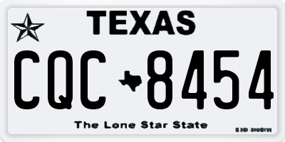 TX license plate CQC8454
