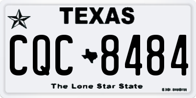 TX license plate CQC8484