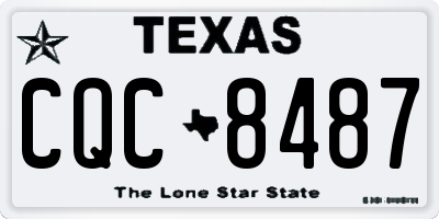 TX license plate CQC8487