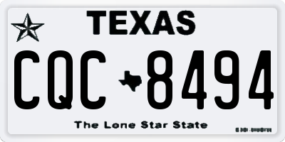 TX license plate CQC8494