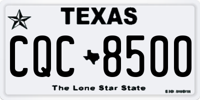 TX license plate CQC8500