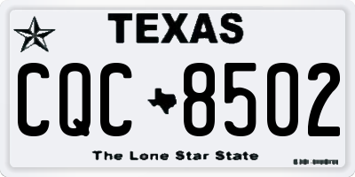 TX license plate CQC8502