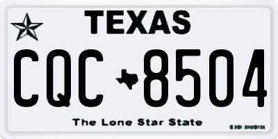 TX license plate CQC8504