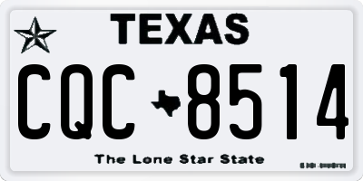 TX license plate CQC8514