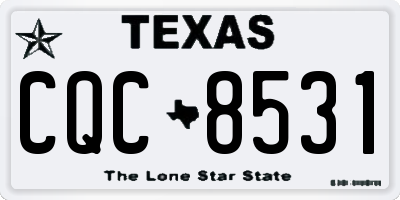 TX license plate CQC8531