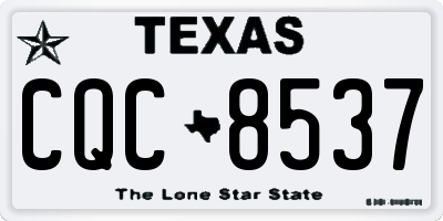 TX license plate CQC8537