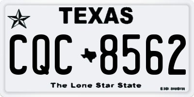 TX license plate CQC8562