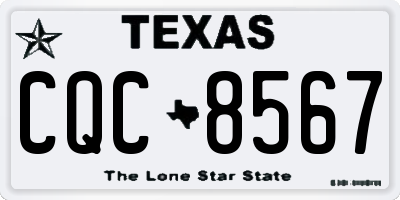 TX license plate CQC8567
