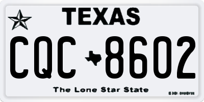 TX license plate CQC8602