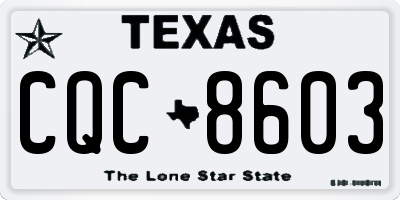 TX license plate CQC8603