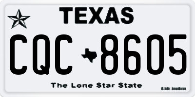 TX license plate CQC8605
