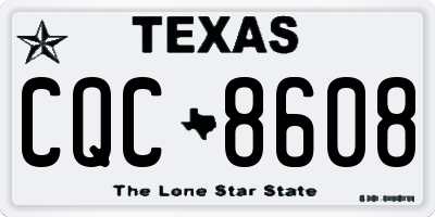 TX license plate CQC8608