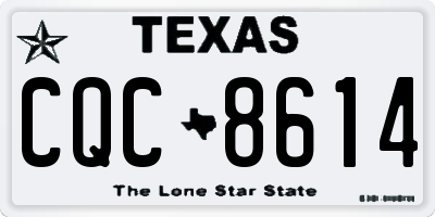 TX license plate CQC8614