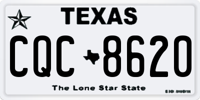 TX license plate CQC8620