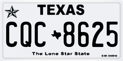 TX license plate CQC8625