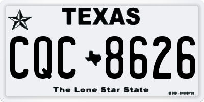 TX license plate CQC8626