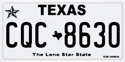 TX license plate CQC8630