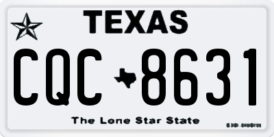 TX license plate CQC8631