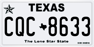 TX license plate CQC8633