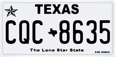 TX license plate CQC8635