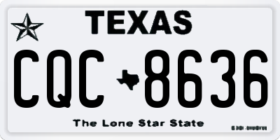 TX license plate CQC8636
