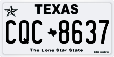 TX license plate CQC8637