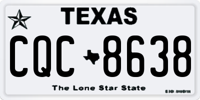 TX license plate CQC8638