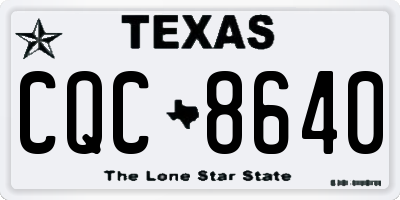 TX license plate CQC8640