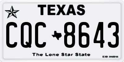 TX license plate CQC8643