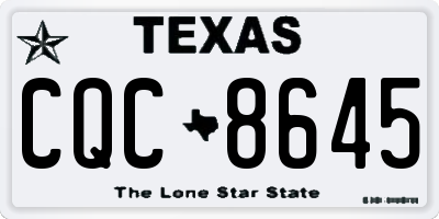 TX license plate CQC8645