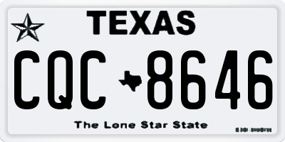 TX license plate CQC8646