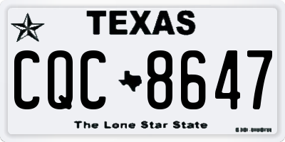 TX license plate CQC8647