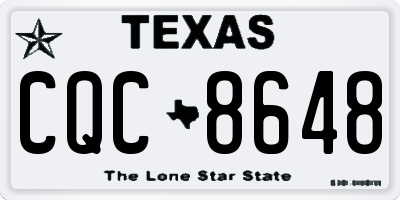 TX license plate CQC8648