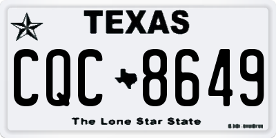 TX license plate CQC8649
