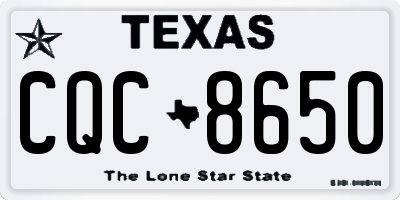 TX license plate CQC8650