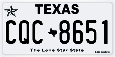 TX license plate CQC8651