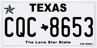 TX license plate CQC8653