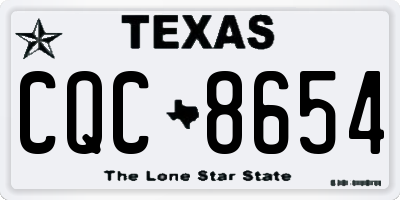 TX license plate CQC8654