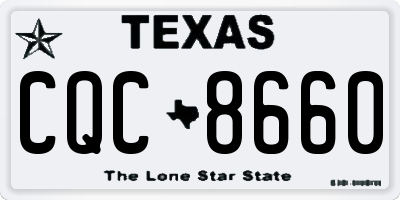 TX license plate CQC8660