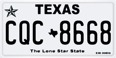 TX license plate CQC8668
