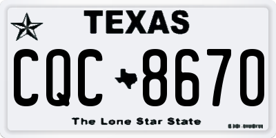 TX license plate CQC8670