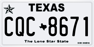 TX license plate CQC8671