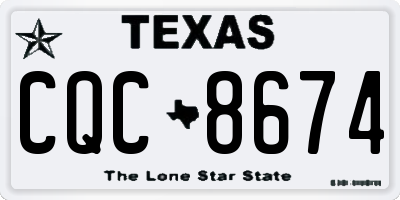 TX license plate CQC8674