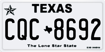 TX license plate CQC8692