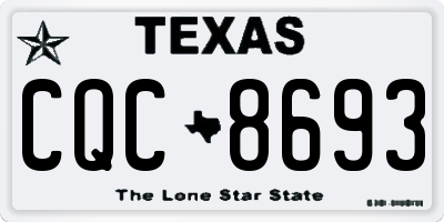 TX license plate CQC8693